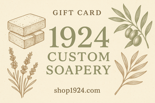 This is a giftcard for 1924 coustom soapery. The website is shop1924.com they are a small batch good for you soap company that is home grown and based. 
